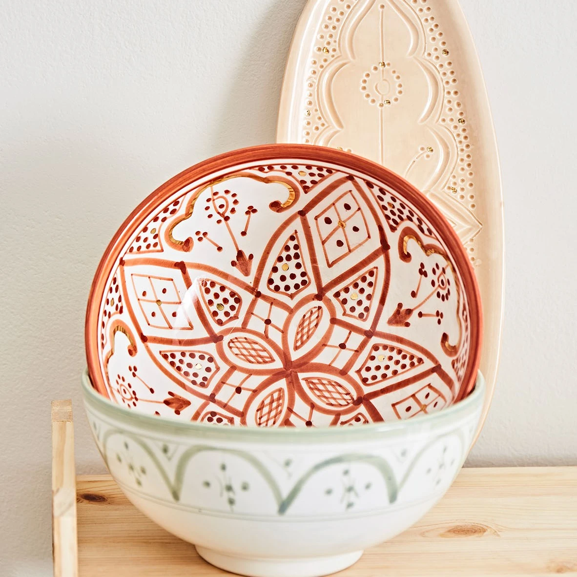 Chabi Chic Saladier Vert Amande Et Or D20cm - Zwak 6 Chabi Chic Saladier Vert Amande Et Or D20cm - Zwak – Image 4