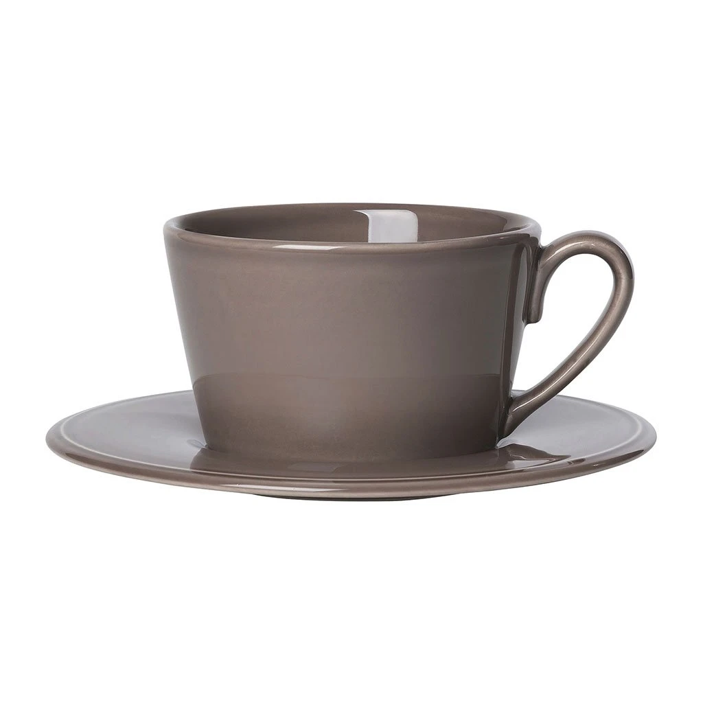 Côté Table Tasse Avec Sous-tasse En Faïence Poivre - Constance 3 Côté Table Tasse Avec Sous-tasse En Faïence Poivre - Constance