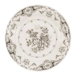 Comptoir De Famille Assiette Plate En Faïence Gris D26cm - Clothilde