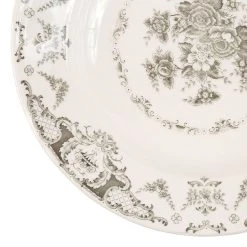 Comptoir De Famille Assiette Creuse En Faïence Gris D23cm - Clothilde -Côté Table Store 200489 DET02 WEB