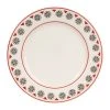 Comptoir De Famille Assiette Plate En Faïence Gris Et Rouge D27cm - Rosette