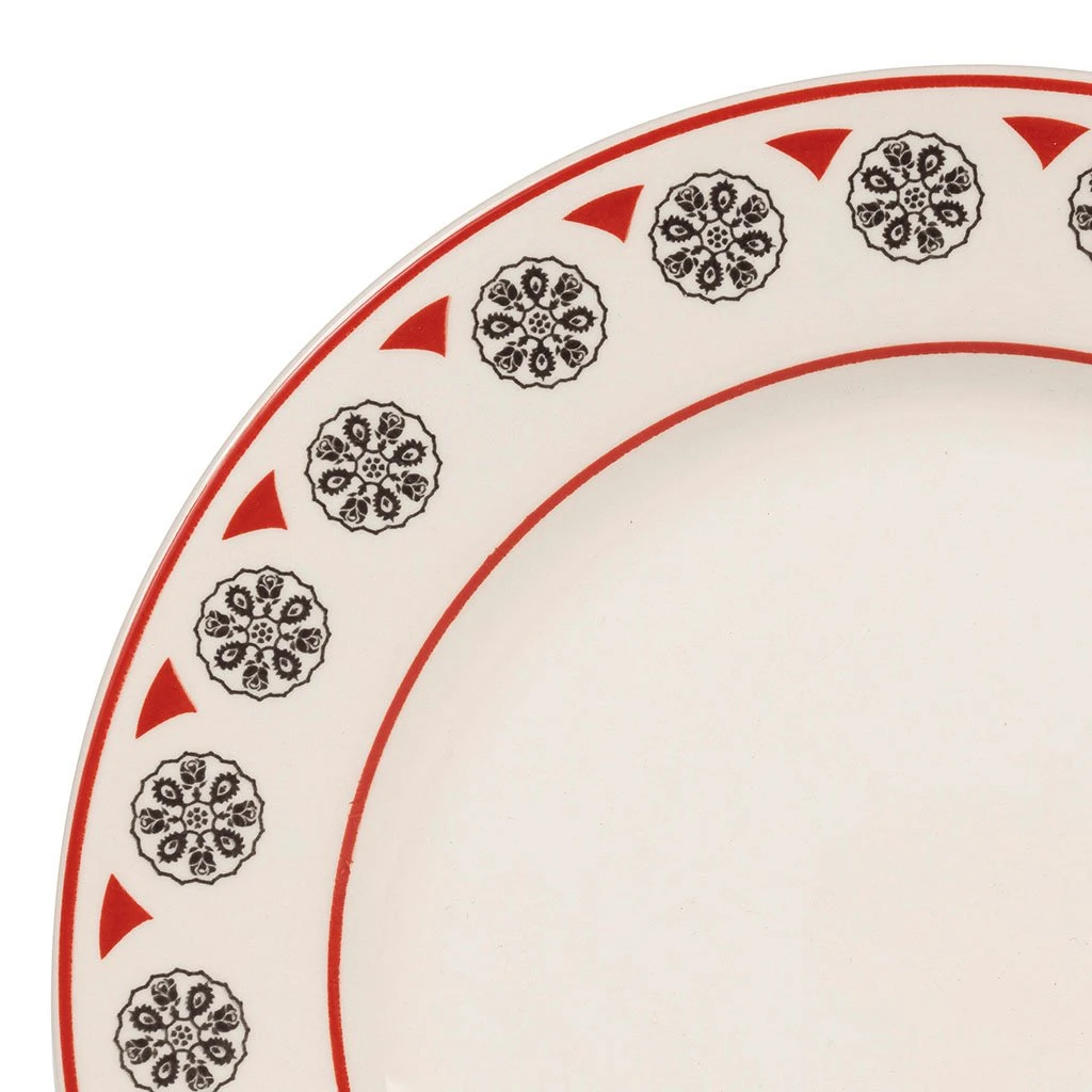 Comptoir De Famille Assiette Plate En Faïence Gris Et Rouge D27cm - Rosette 4 Comptoir De Famille Assiette Plate En Faïence Gris Et Rouge D27cm - Rosette – Image 2