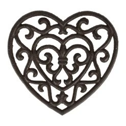 Comptoir De Famille Dessous Plat En Fonte Coeur Brun - Rhodonea