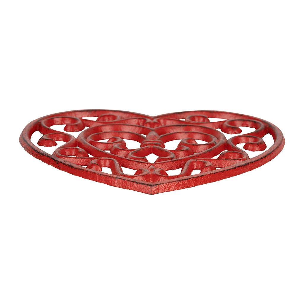 Comptoir De Famille Dessous Plat En Fonte Cœur Rouge - Rhodonea 4 Comptoir De Famille Dessous Plat En Fonte Cœur Rouge - Rhodonea – Image 2