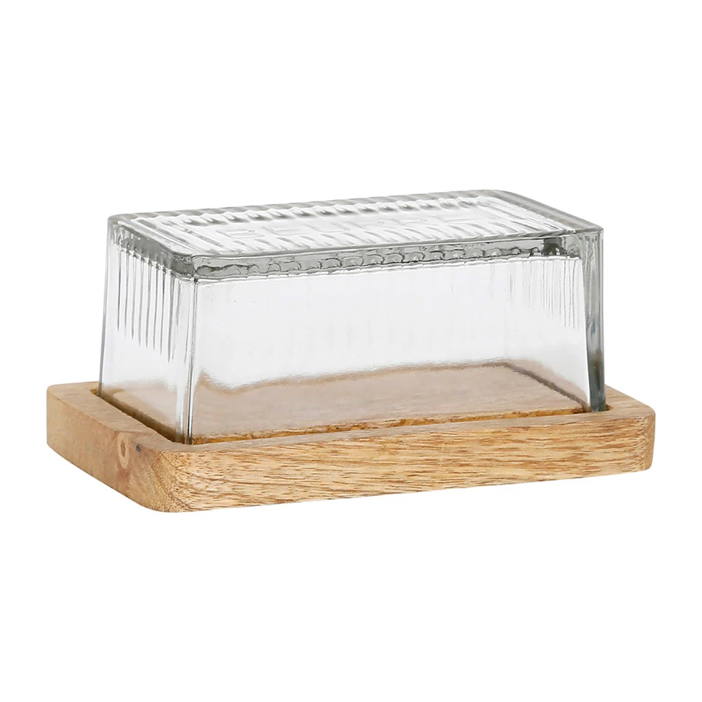 Comptoir De Famille Beurrier En Verre Et Manguier - Grand Office 5 Comptoir De Famille Beurrier En Verre Et Manguier - Grand Office – Image 3