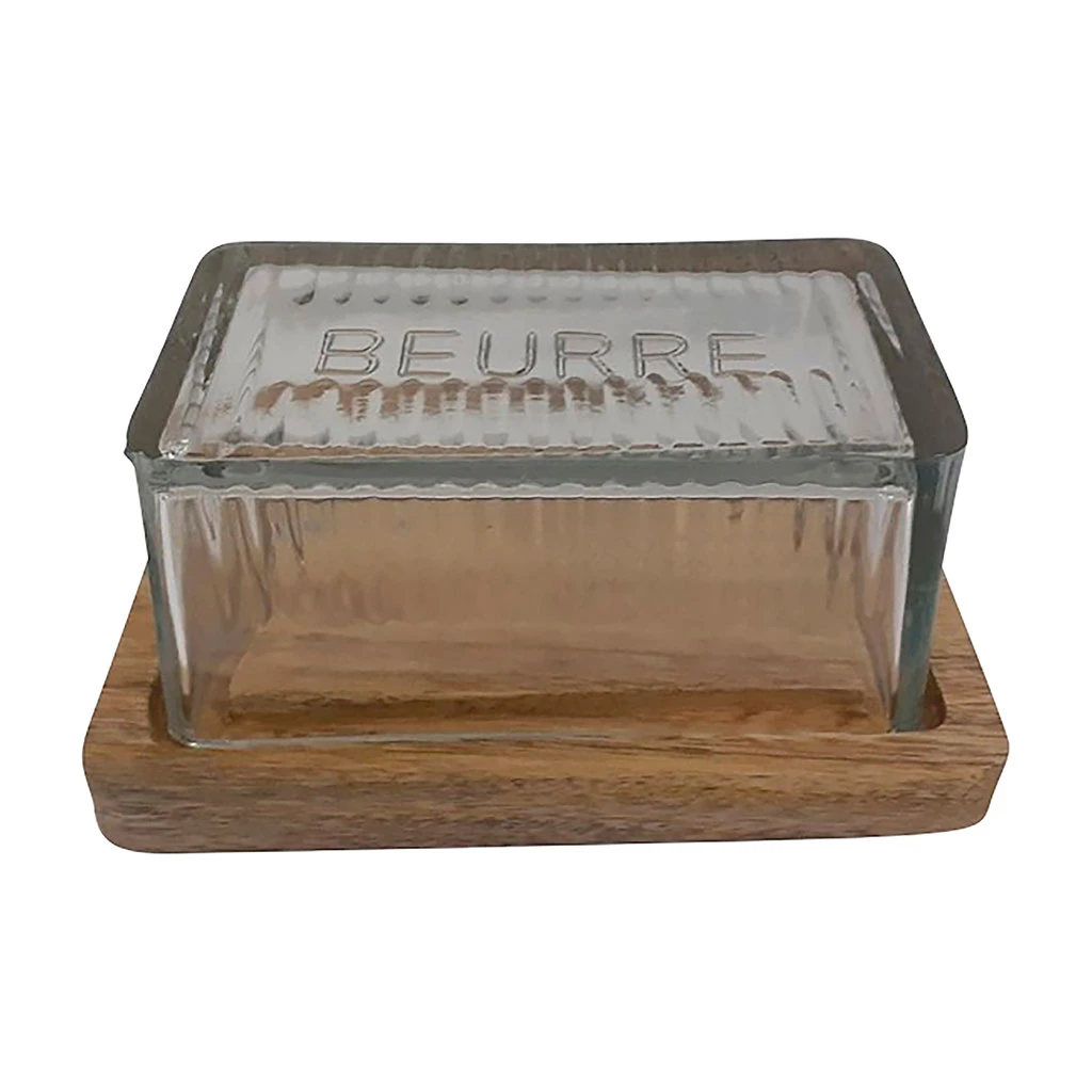 Comptoir De Famille Beurrier En Verre Et Manguier - Grand Office 4 Comptoir De Famille Beurrier En Verre Et Manguier - Grand Office – Image 2
