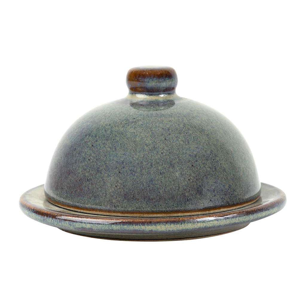 Comptoir De Famille Beurrier En Grès Bleu Et Vert - Suzanne 3 Comptoir De Famille Beurrier En Grès Bleu Et Vert - Suzanne