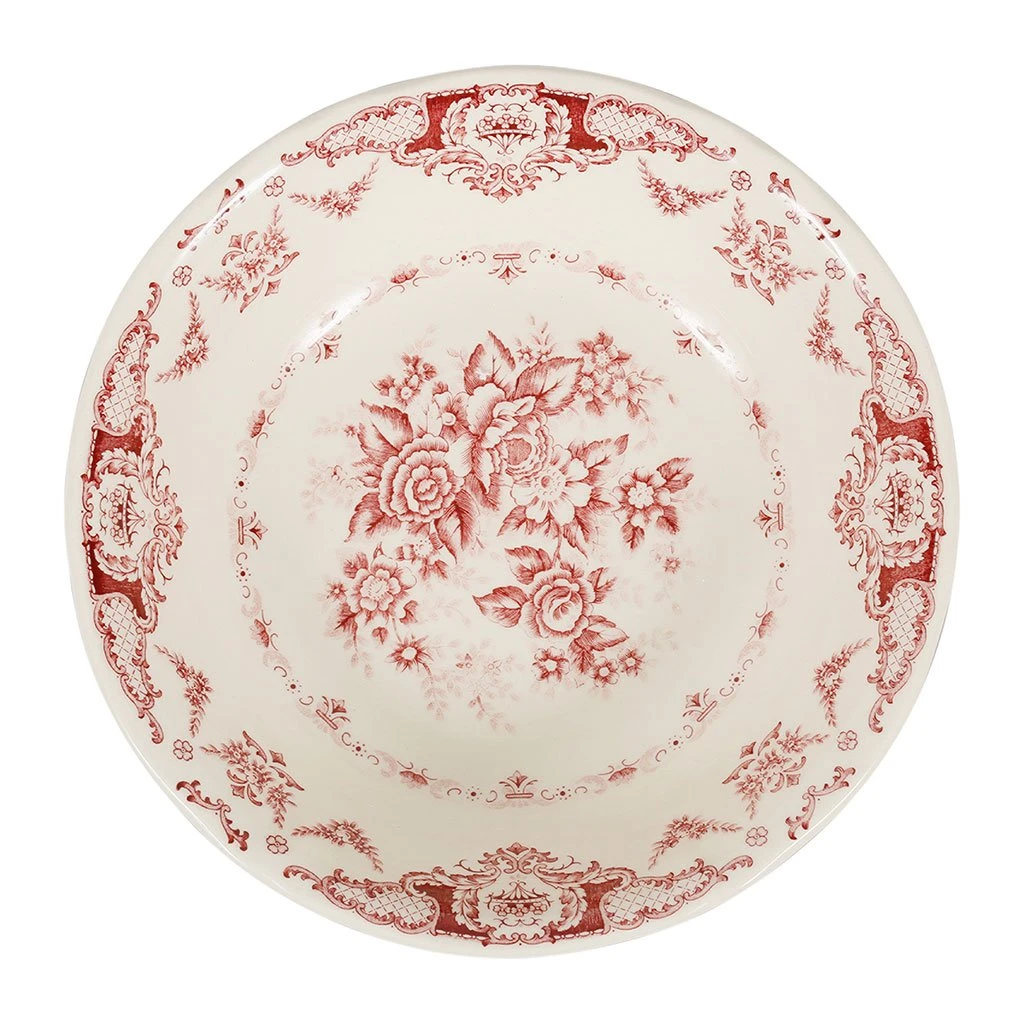 Comptoir De Famille Saladier En Faïence Blanc Et Bordeaux - Clothilde 4 Comptoir De Famille Saladier En Faïence Blanc Et Bordeaux - Clothilde – Image 2