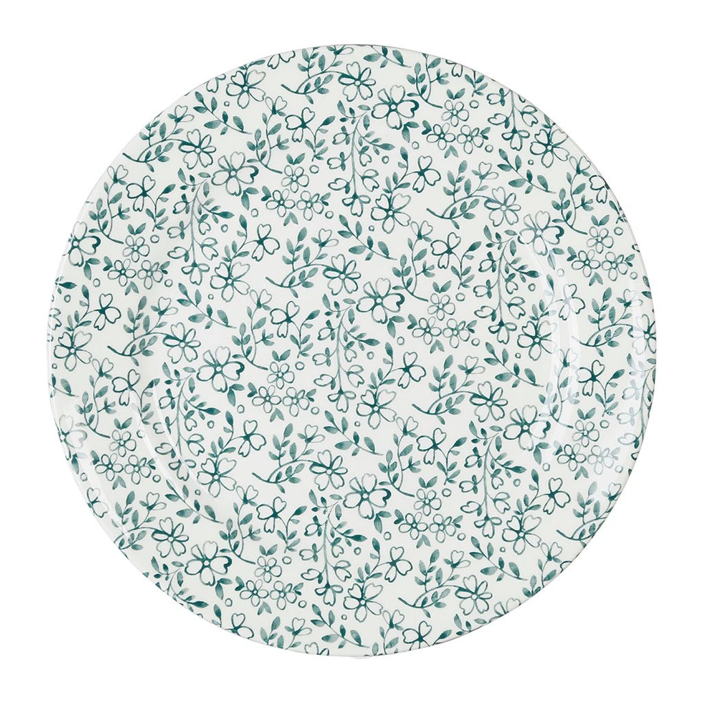 Comptoir De Famille Assiette Plate En Faïence Vert D26cm - P'tites Fleurs 3 Comptoir De Famille Assiette Plate En Faïence Vert D26cm - P'tites Fleurs