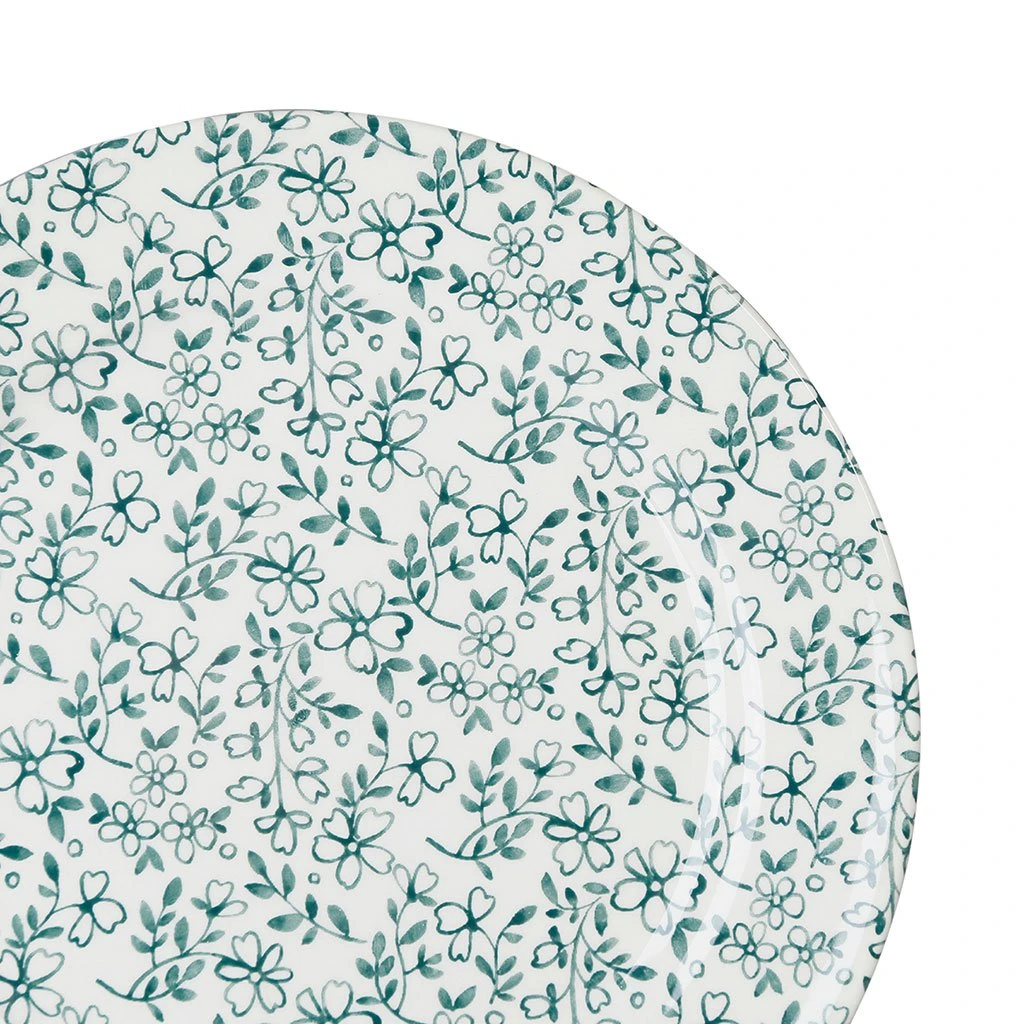 Comptoir De Famille Assiette Plate En Faïence Vert D26cm - P'tites Fleurs 4 Comptoir De Famille Assiette Plate En Faïence Vert D26cm - P'tites Fleurs – Image 2