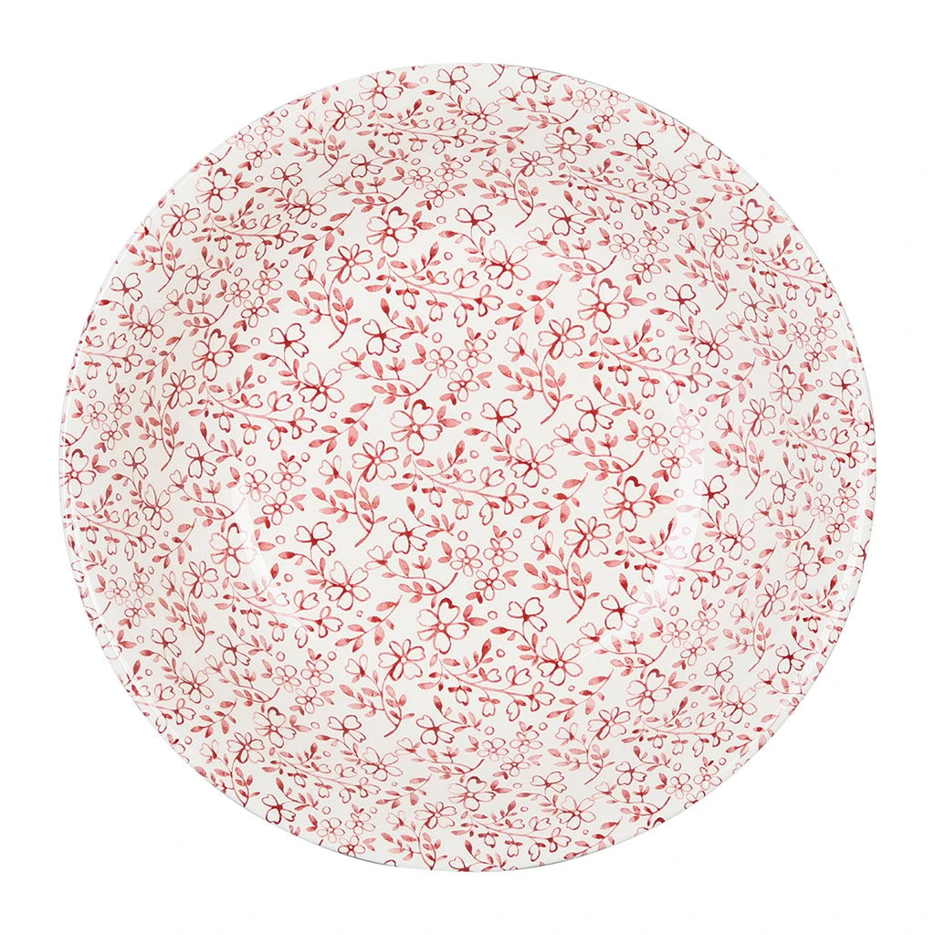 Comptoir De Famille Saladier En Faïence Blanc Et Bordeaux - P'tites Fleurs 4 Comptoir De Famille Saladier En Faïence Blanc Et Bordeaux - P'tites Fleurs – Image 2