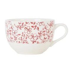 Comptoir De Famille Tasse Et Sous-tasse En Faïence Bordeaux - P'tites Fleurs -Côté Table Store 201484 DET01 WEB