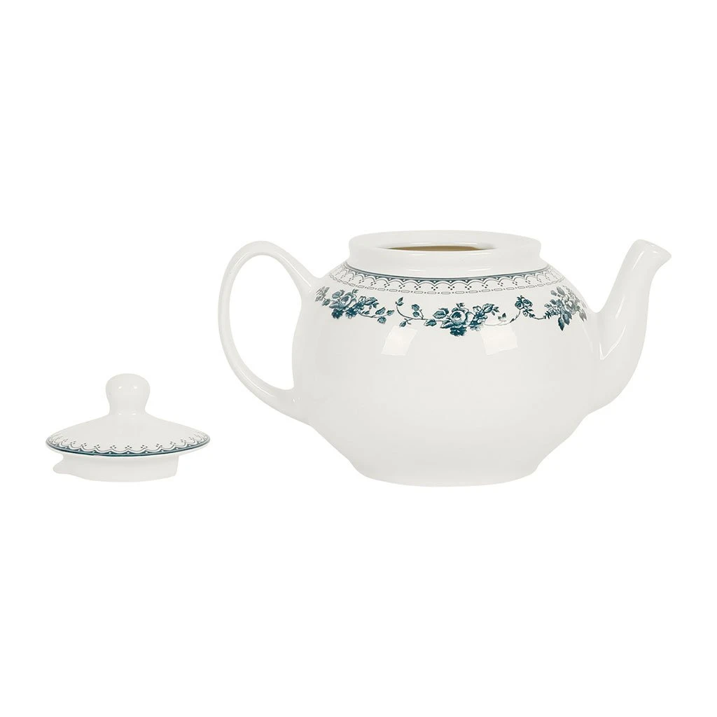 Comptoir De Famille Theiere Anglaise En Faïence Blanc Et Bleu Ancien - Faustine 4 Comptoir De Famille Theiere Anglaise En Faïence Blanc Et Bleu Ancien - Faustine – Image 2