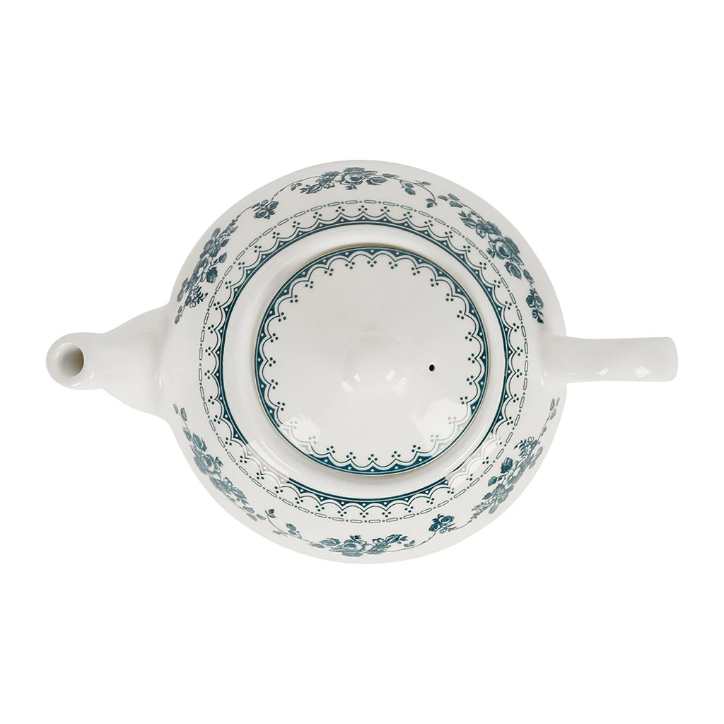 Comptoir De Famille Theiere Anglaise En Faïence Blanc Et Bleu Ancien - Faustine 5 Comptoir De Famille Theiere Anglaise En Faïence Blanc Et Bleu Ancien - Faustine – Image 3