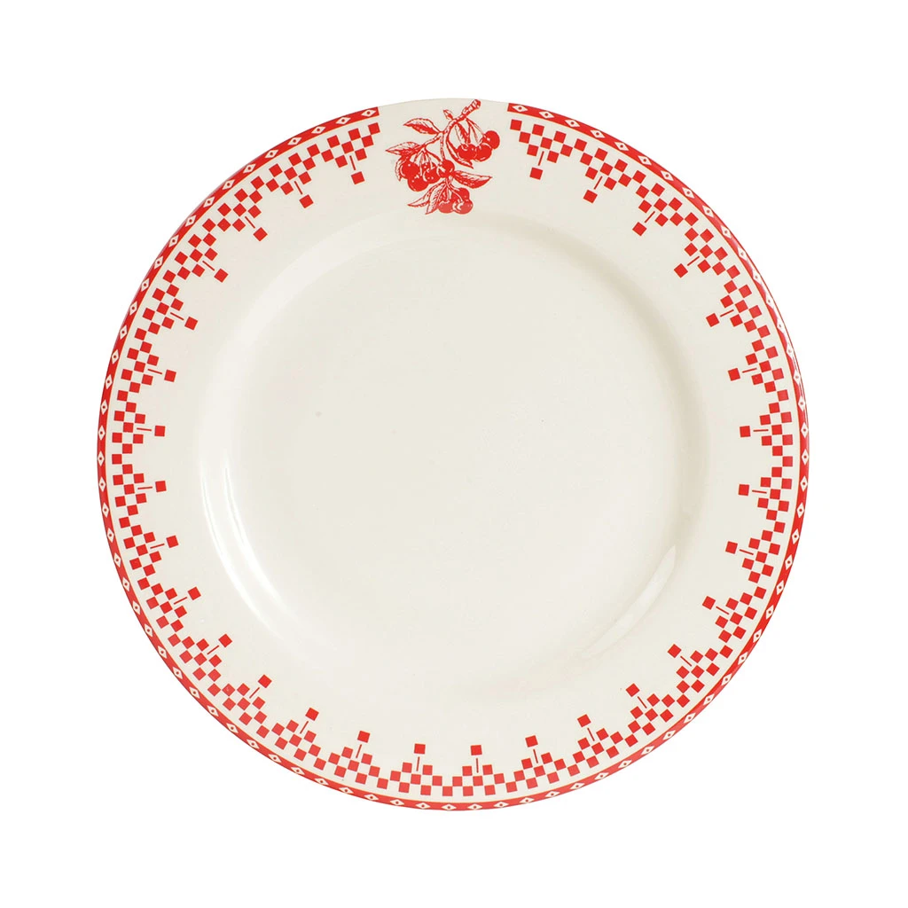 Comptoir De Famille Assiette à Dessert En Faïence Rouge D22cm - Damier 3 Comptoir De Famille Assiette à Dessert En Faïence Rouge D22cm - Damier