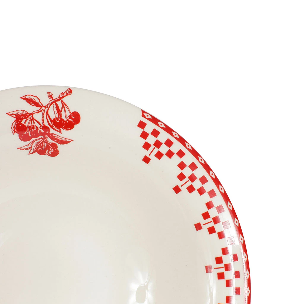 Comptoir De Famille Coupelle En Faïence Rouge D20cm - Damier 5 Comptoir De Famille Coupelle En Faïence Rouge D20cm - Damier – Image 3