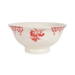 Comptoir De Famille Compotier En Faïence Blanc Et Rouge - Damier