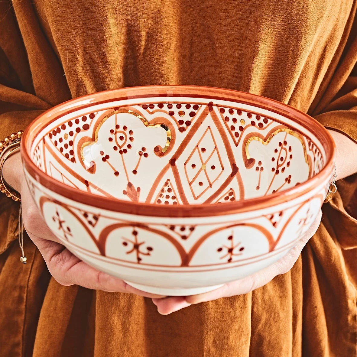 Chabi Chic Saladier Marsala Et Or D20cm - Zwak 4 Chabi Chic Saladier Marsala Et Or D20cm - Zwak – Image 2