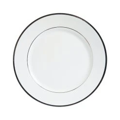 Côté Table Assiette Plate En Porcelaine Blanc Et Platine D27cm -ginger