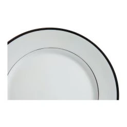 Côté Table Assiette Plate En Porcelaine Blanc Et Platine D27cm -ginger 7 Côté Table Assiette Plate En Porcelaine Blanc Et Platine D27cm -ginger -Côté Table Store 29096 DET01 WEB