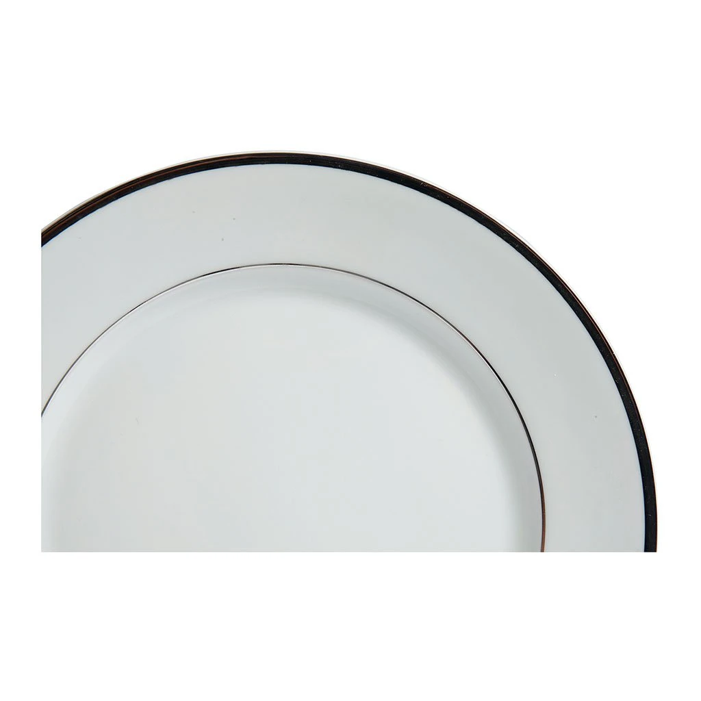 Côté Table Assiette Plate En Porcelaine Blanc Et Platine D27cm -ginger 5 Côté Table Assiette Plate En Porcelaine Blanc Et Platine D27cm -ginger – Image 3