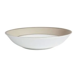 Côté Table Assiette Creuse En Porcelaine Perle Et Platine D23cm - Ginger