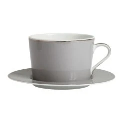 Côté Table Tasse Et Sous-tasse En Porcelaine Gris Et Platine - Ginger