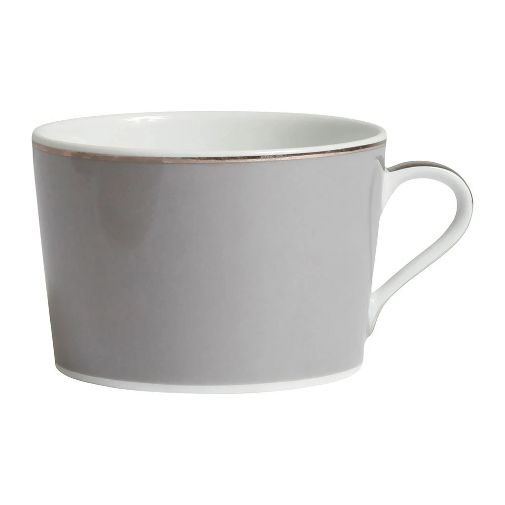 Côté Table Tasse Et Sous-tasse En Porcelaine Gris Et Platine - Ginger 5 Côté Table Tasse Et Sous-tasse En Porcelaine Gris Et Platine - Ginger – Image 3