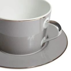 Côté Table Tasse Et Sous-tasse En Porcelaine Gris Et Platine - Ginger 9 Côté Table Tasse Et Sous-tasse En Porcelaine Gris Et Platine - Ginger -Côté Table Store 29111 DET02 WEB