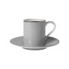 Côté Table Tasse à Café Et Sous-tasse En Porcelaine Gris Et Platine - Ginger 1 Côté Table Tasse à Café Et Sous-tasse En Porcelaine Gris Et Platine - Ginger -Côté Table Store 29112 DEB WEB