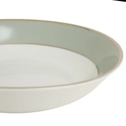 Côté Table Assiette Creuse En Porcelaine Vert D'eau Et Platine D23cm - Ginger -Côté Table Store 30232 DET02 WEB
