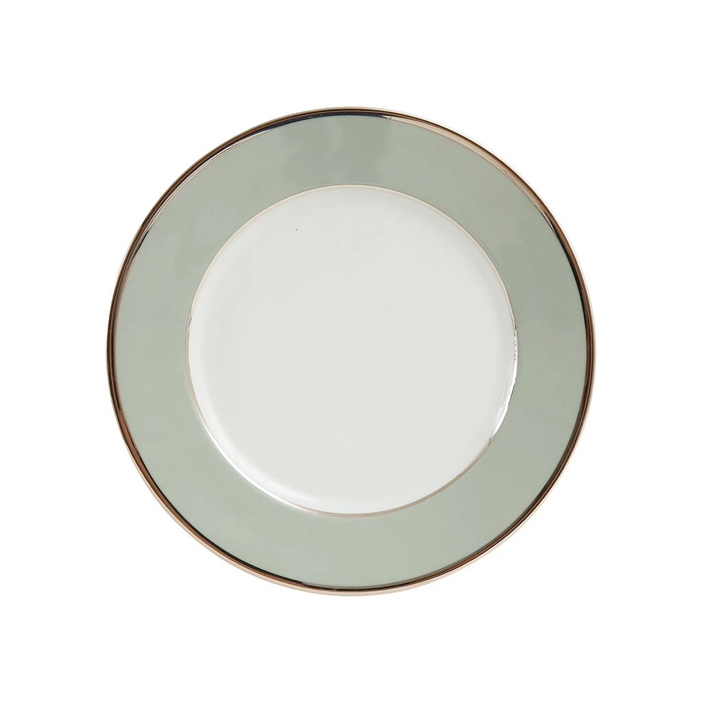 Côté Table Assiette à Dessert En Porcelaine Vert D'eau Et Platine D20cm -ginger 3 Côté Table Assiette à Dessert En Porcelaine Vert D'eau Et Platine D20cm -ginger