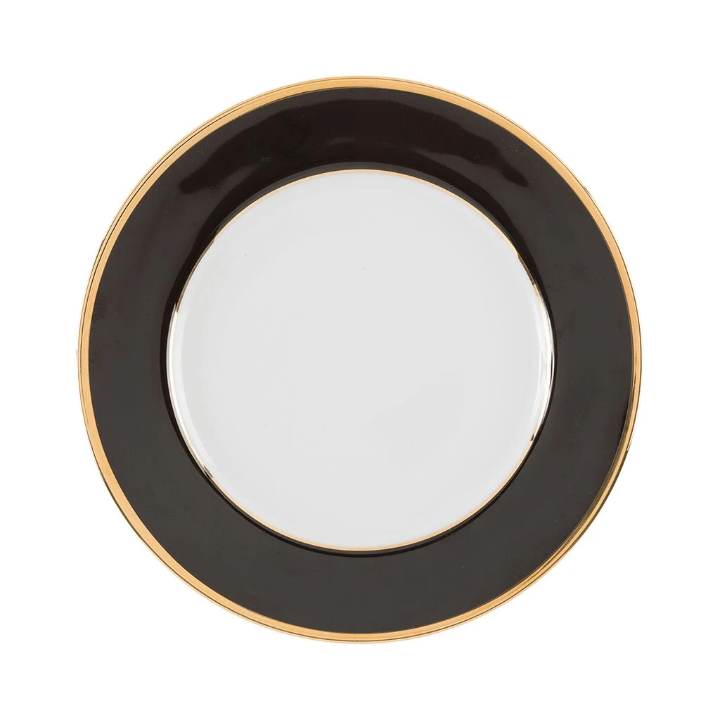 Côté Table Assiette Plate En Porcelaine Noir Et Doré D27cm - Ginger 3 Côté Table Assiette Plate En Porcelaine Noir Et Doré D27cm - Ginger