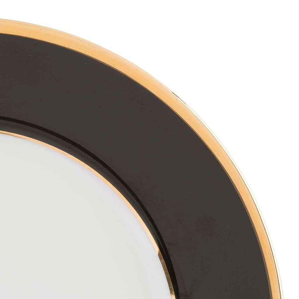 Côté Table Assiette Plate En Porcelaine Noir Et Doré D27cm - Ginger 6 Côté Table Assiette Plate En Porcelaine Noir Et Doré D27cm - Ginger – Image 4
