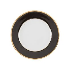 Côté Table Assiette à Dessert En Porcelaine Noir Et Doré D20cm - Ginger