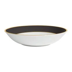 Côté Table Assiette Creuse En Porcelaine Noir Et Doré D23cm - Ginger