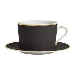 Côté Table Tasse Et Sous-tasse En Porcelaine Noir Et Doré - Ginger