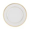 Côté Table Assiette Plate En Porcelaine Blanc Et Doré D27cm - Ginger