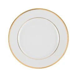 Côté Table Assiette Plate En Porcelaine Blanc Et Doré D27cm - Ginger