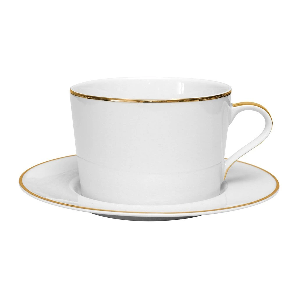 Côté Table Tasse Et Sous-tasse En Porcelaine Blanc Et Doré - Ginger 3 Côté Table Tasse Et Sous-tasse En Porcelaine Blanc Et Doré - Ginger