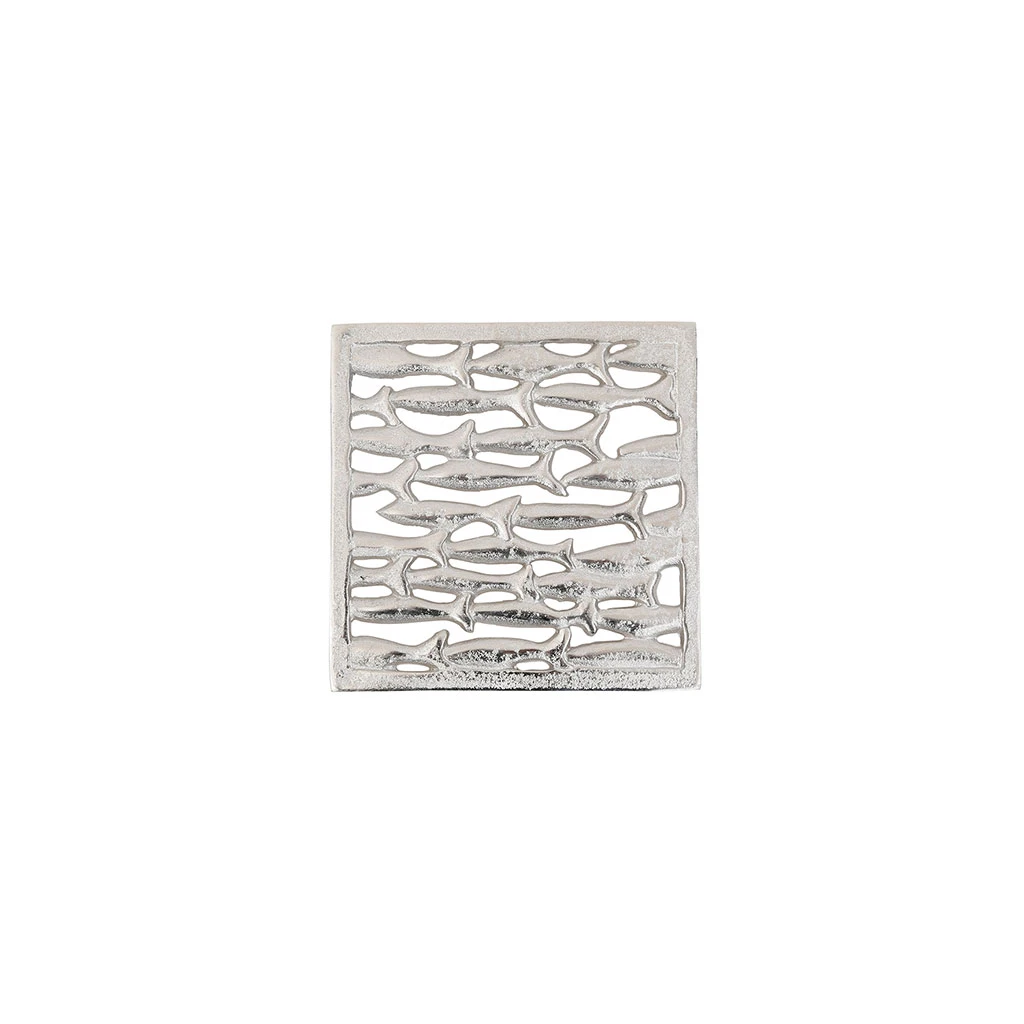 Côté Table Dessous De Plat En Aluminium Gris Argent - Ocean 2 Côté Table Dessous De Plat En Aluminium Gris Argent - Ocean