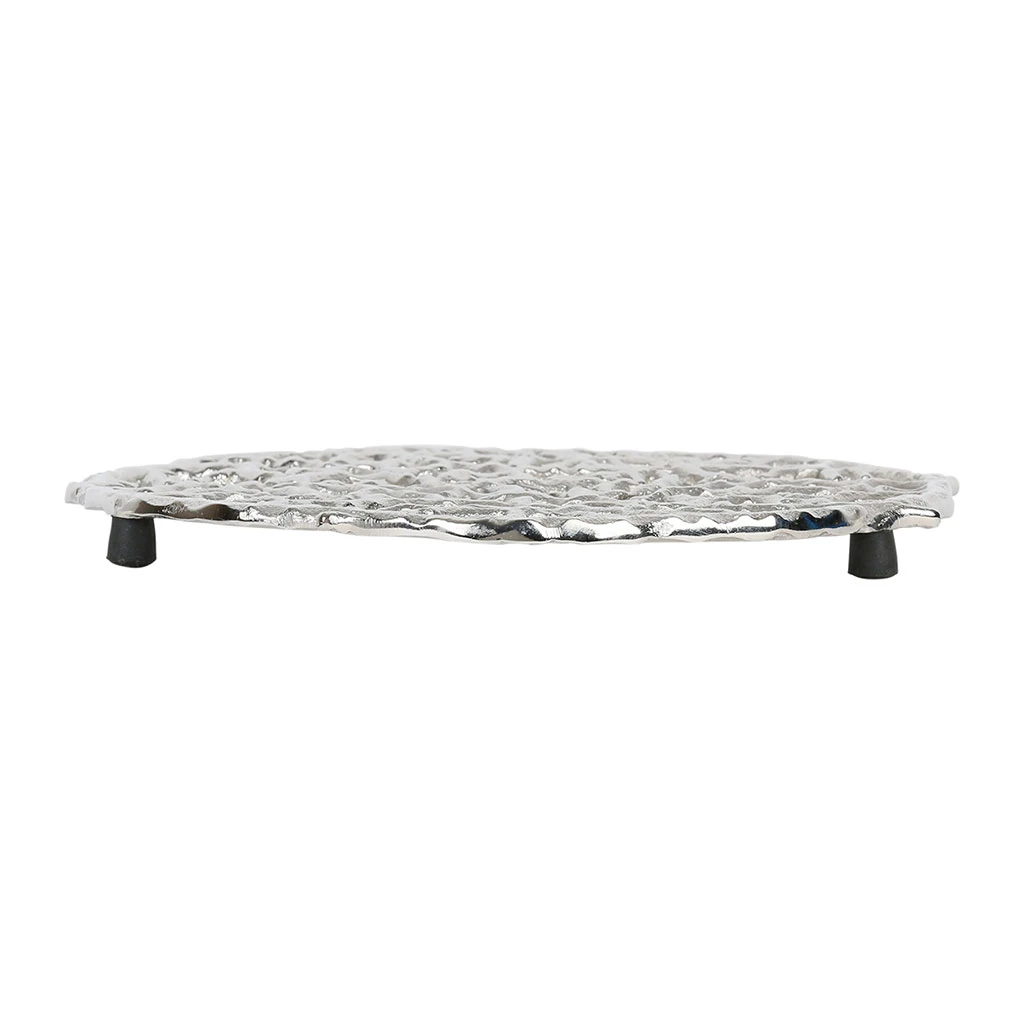 Côté Table Dessous Plat Coral Gris Argente En Aluminium 3 Côté Table Dessous Plat Coral Gris Argente En Aluminium