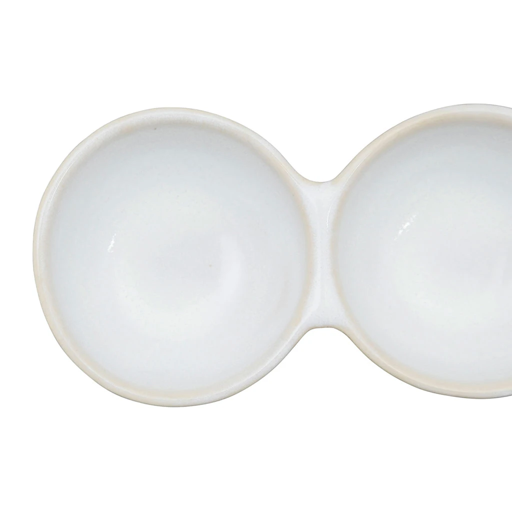 Côté Table Coupelle En Grès Reactif Blanc - Triple Flore 7 Côté Table Coupelle En Grès Reactif Blanc - Triple Flore – Image 5