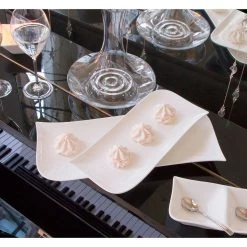 Table Passion Plat Rectangulaire En Porcelaine Blanc D32cm - Melody -Côté Table Store 607905 FRN02 WEB