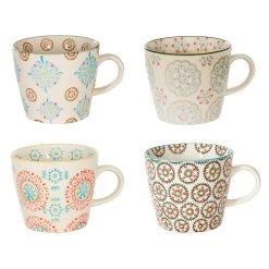 Table Passion Lot De 4 Tasses En Grès Multicolore - Boheme