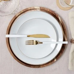 Home Déco Factory Assiette Plate En Porcelaine Lisere Doré D26cm 11 Home Déco Factory Assiette Plate En Porcelaine Lisere Doré D26cm -Côté Table Store 620972 FRN04 WEB