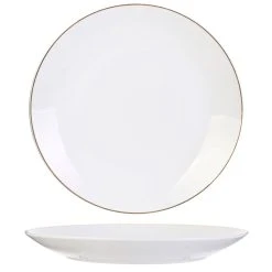 Home Déco Factory Assiette Plate En Porcelaine Lisere Doré D26cm 13 Home Déco Factory Assiette Plate En Porcelaine Lisere Doré D26cm -Côté Table Store 620972 FRN06 WEB