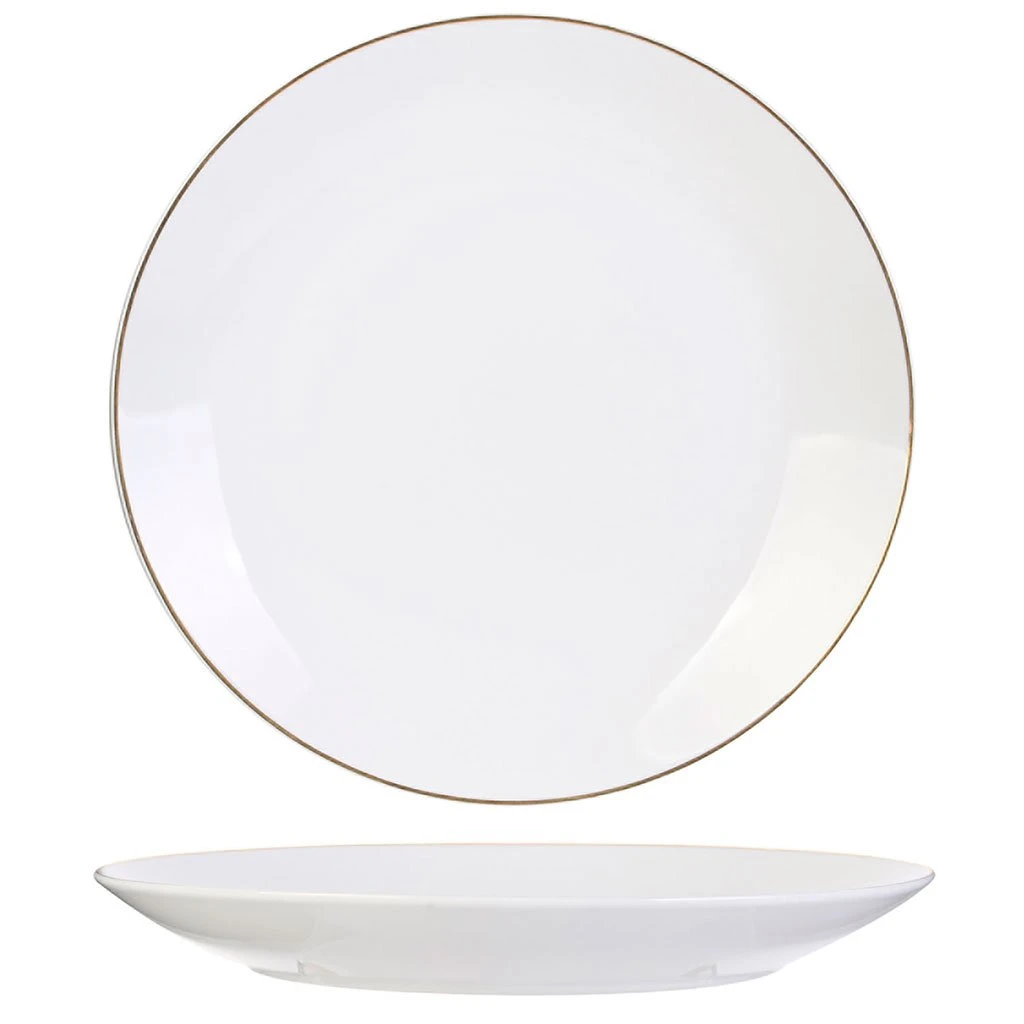 Home Déco Factory Assiette Plate En Porcelaine Lisere Doré D26cm 8 Home Déco Factory Assiette Plate En Porcelaine Lisere Doré D26cm – Image 6