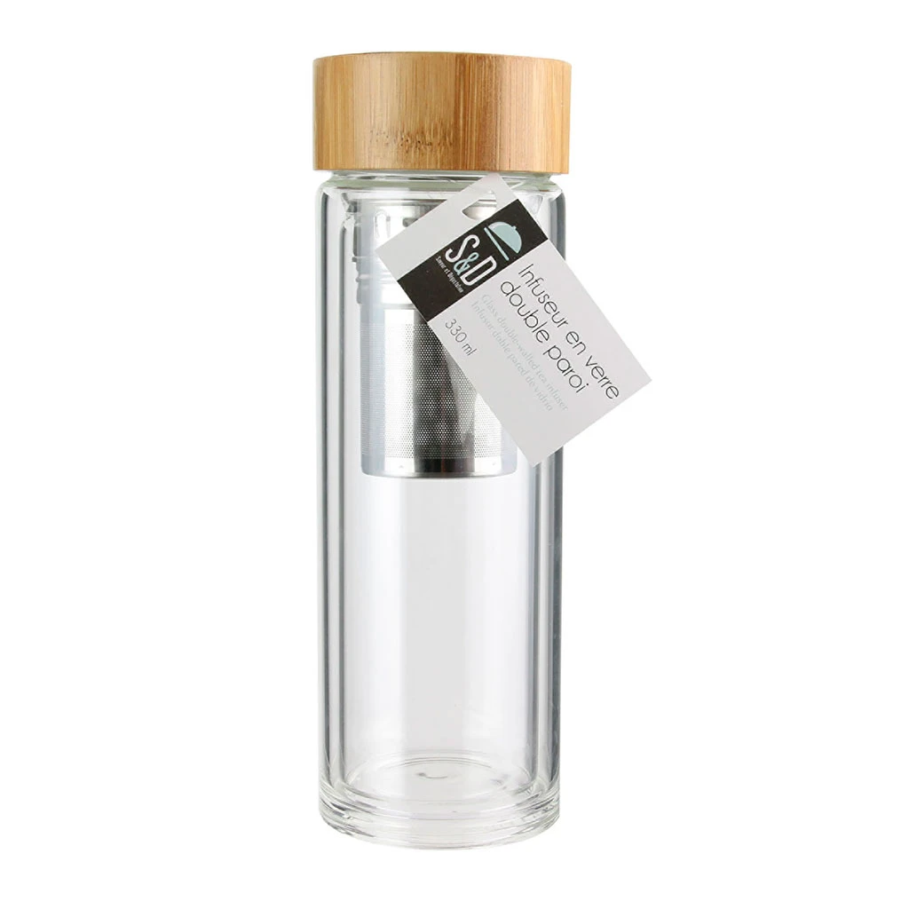 Cook Concept Infuseur En Verre Double Paroi Avec Bouchon Bambou 2 Cook Concept Infuseur En Verre Double Paroi Avec Bouchon Bambou
