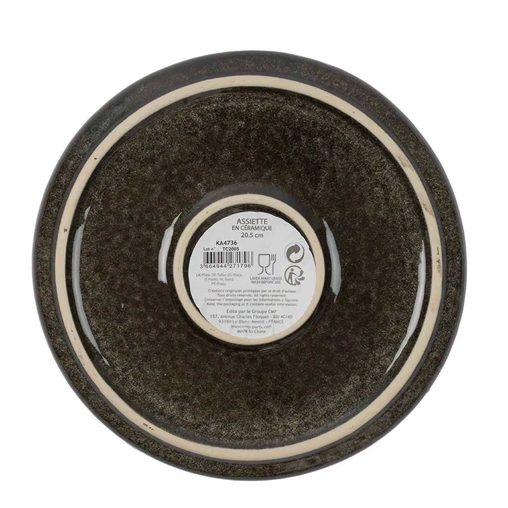 Home Déco Factory Assiette à Dessert En Grès Noir D20.5cm 4 Home Déco Factory Assiette à Dessert En Grès Noir D20.5cm – Image 2
